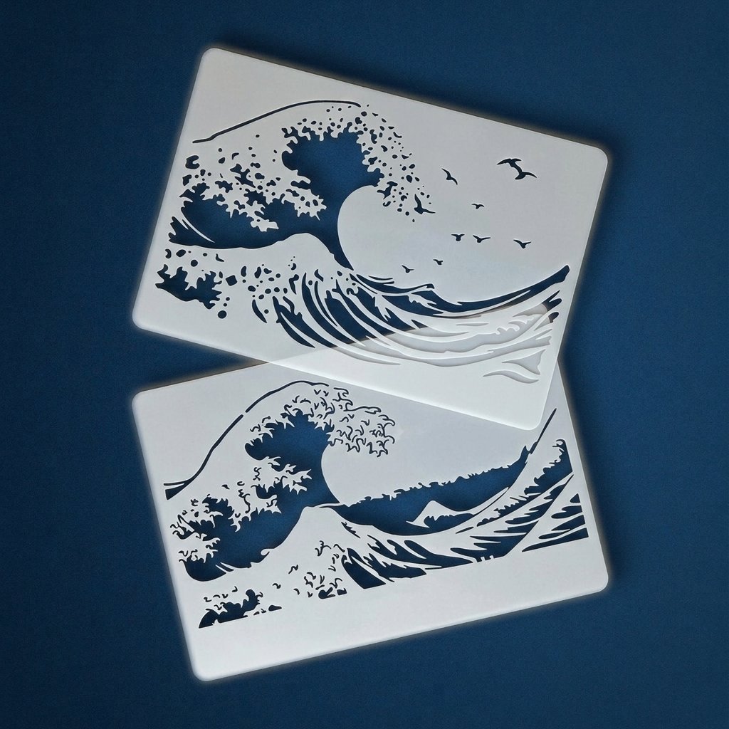 Skabeloner, Japansk bølge, 2 stk.